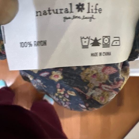 Natural Life Floral Embroidered Oversized Dress Sz Large Cottage Peasant Prairie - Picture 12 of 12